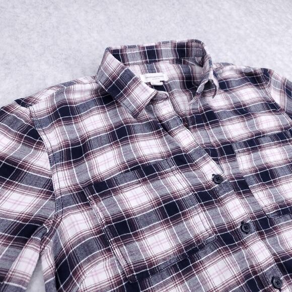 BeachLunchLounge Plaid Pullover Wmns XS 3/4 Button Up Collared Pockets Beachy - Picture 2 of 11